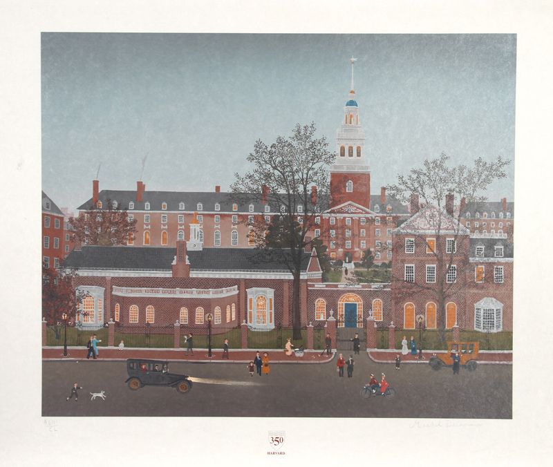 Michel Delacroix, Lowell House, Harvard 350 years, Lithograph