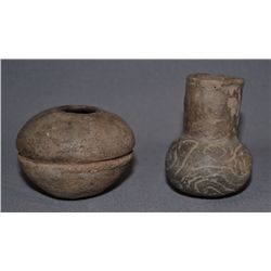 TWO MOUND BUILDER POTTERY JARS