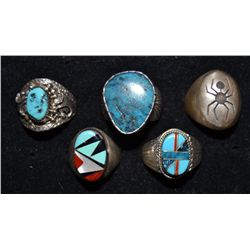 FIVE NAVAJO RINGS