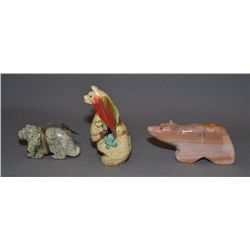 THREE PUEBLO FETISHES