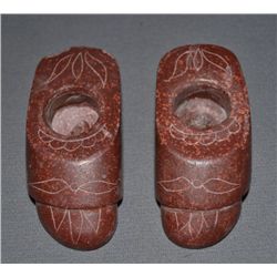 PLAINS CATLINITE CANDLE HOLDERS