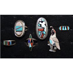 SIX NAVAJO RINGS