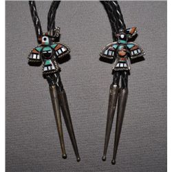 TWO ZUNI BOLO TIES