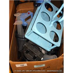 BOX: MISCELLANEOUS LAB PLASTIC WARE (print sequence:) 61084
