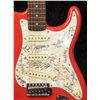 Image 2 :  Bloc Party / The Zutons: a guitar autographed by both bands, a Stratocaster guitar, with a Fiesta R