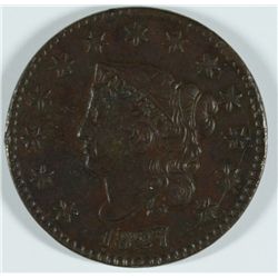 1827 LARGE CENT, XF/AU