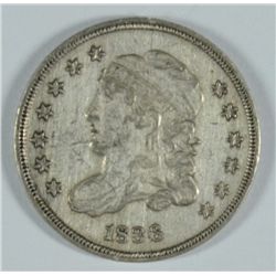 1836 BUST HALF DIME, XF/AU