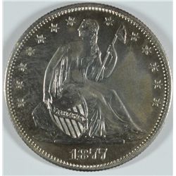 1877-S SEATED HALF DOLLAR, AU/BU  NICE!!
