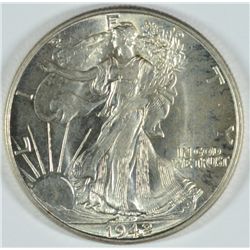 1942 WALKING LIBERTY HALF DOLLAR, MS-64  WHITE