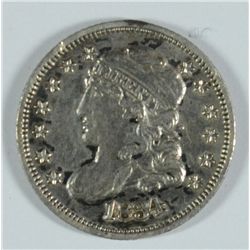 1834 HALF-DIME, AU, minor rim nicks