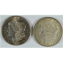( 2 ) MORGAN DOLLARS: 1978-S MS-61 AND 1878 8F AU-58