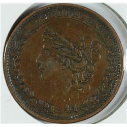 1841 HARD TIMES TOKEN XF+