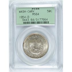 1954-D WASHINGTON/CARVER COMMEN HALF DOLLAR PCGS MS-64 OGH