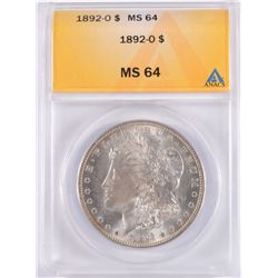 1892-O MORGAN DOLLAR ANACS MS-64