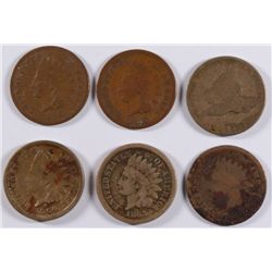 (6) INDIAN HEAD CENTS (57, 63, 64 CN, 66, 67, 68)