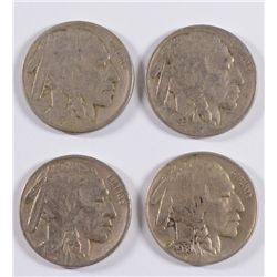 (4) BUFFALO NICKELS (23, 24, 30-S, 38-D/S)
