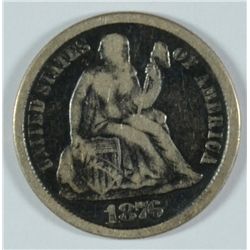 1876-CC SEATED DIME FINE