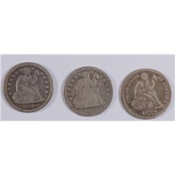 (3) SEATED DIMES (50, 57, 82)