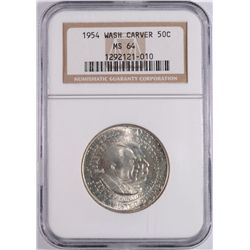 1954 WASHINGTON/CARVER COMMEN HALF DOLLAR NGC MS-64
