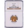 Image 1 : 1910 $2.5 GOLD INDIAN NGC MS-65