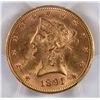 Image 2 : 1891 $10 GOLD LIBERTY PCGS MS-63