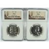 Image 1 : ( 2 ) 1961 FRANKLIN HALF DOLLARS, NGC PROOF-66