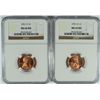 Image 1 : ( 2 ) 1951-D LINCOLN CENTS, NGC MS-66 RED!