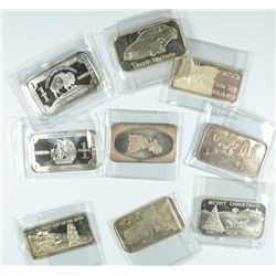 10 - 1 oz .999 SILVER BARS  (MIXED DESIGNS)