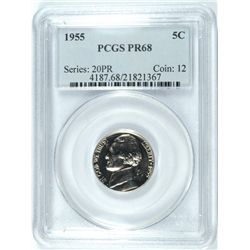 1955 JEFFERSON NICKEL PCGS PR-68