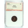 Image 1 : 1922 LINCOLN CENT NO D STRONG REVERSE PCI FN 15 CORRODED