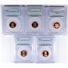 Image 1 : LOT OF (5) PCGS PR69 DCAM LINCOLN CENTS 2002-S, 2003-S, 2004-S, 2007-S, 2010-S