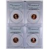 Image 1 : LOT OF (4) PCGS PR69 DCAM LINCOLN CENTS 1997-S, 2002-S, 2003-S, 2008-S