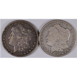 MORGAN DOLLARS 1894-O VG, 1894-S XF