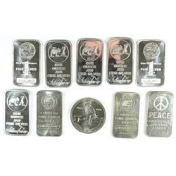 10 - 1 oz .999 SILVER BARS