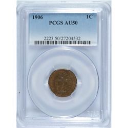 1906 INDIAN HEAD CENT PCGS AU-50