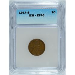 1914-S LINCOLN CENT ICG EF-40