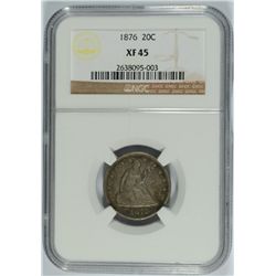 1876 TWENTY CENT NGC XF-45