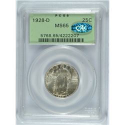1928-D STANDING LIBERTY QUARTER PCGS MS-65 OGH (CAC)