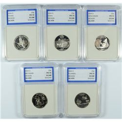SET OF 2004 SILVER PROOF STATEHOOD QUARTER IGS PR-70 DCAM
