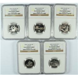SET OF 2005 SILVER PROOF STATEHOOD QUARTERS NGC PF-69 ULTRA CAMEO