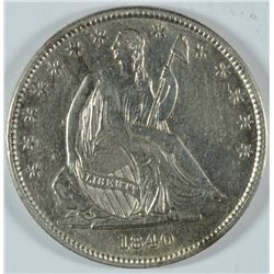 1840-O SEATED HALF DOLLAR (SMALL O) AU-58