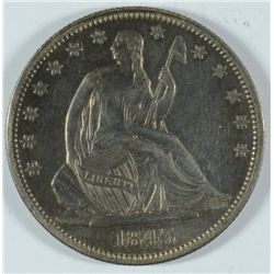 1843 SEATED HALF DOLLAR AU-50
