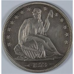 1873 SEATED HALF DOLLAR AU-55 (100% ORGINAL)