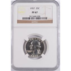 1957 WASHINGTON QUARTER, NGC PROOF-67