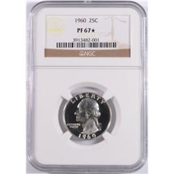 1960 WASHINGTON QUARTER, NGC PROOF-67 STAR!