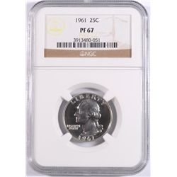 1961 WASHINGTON QUARTER, NGC PROOF-67