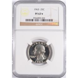 1963 WASHINGTON QUARTERS, NGC PROOF-67* ( STAR )
