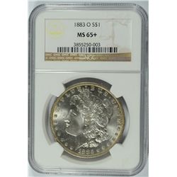 1883-O MORGAN SILVER DOLLAR, NGC MS-65+  BLAST WHITE!!  SUPER