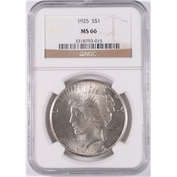 1925 PEACE SILVER DOLLAR, NGC MS-66!