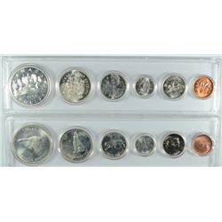 1963 AND 1967 COINAGE OF CANADA BU COINS IN PLASTIC, $3.70 FACE VALUE  SILVER